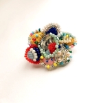 ＊vivid ㉝＊ビーズと刺繍のブローチ