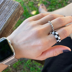 checker ring ★ black×white