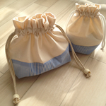 アイボリーとストライプのお弁当セット★（ベージュ）