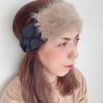 【 SALE！30％OFF 】ミナペルホネン タンバリン とエコファーのターバン BR