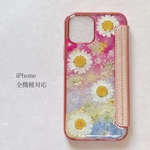 クリア手帳型ケース＊グラデーション押し花スマホケース
