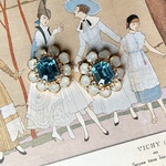Swinging-Sixties flower(sky blue) pierce / earring