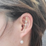 再販×3【在庫限り】ラップクローラーフックピアス デザインピアス イヤリング マグネット イヤーカフ スワロフスキー