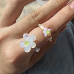 ガラスのお花リング