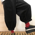 【人気❤定番】大人のバルーンパンツ★ポケット後ろ★冬♡細畝コーデュロイ★黒