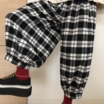 【人気】大人のバルーンパンツ★ポケット後ろ★定番♡ブラックチェック柄