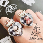 ♔ギンガムチェック×くまさん🐻♕リング