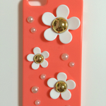 iPhone5.5sケース/パステルコーラル/花/かわいい