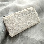 ぎっしり*小花*刺繍生地*Ｌ字ポーチ