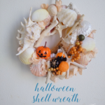 ハロウィン シェル リース No.2 リース ハロウィン シェル 貝殻 オータムリース 秋リース かぼちゃ オレンジ ハロウィンリース シェルリース ハロウィンシェルリース 