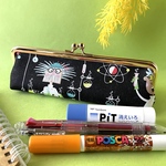 おもしろ博士と実験柄 小さめがま口 ペンケース 筆箱 化粧ポーチ USAコットン プチギフト 可愛いポーチ（再販2）