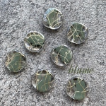 ♡再販【ビーズ】  khaki random line paint beads.
