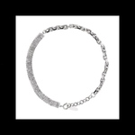  【half_stone&chain ネックレス。】ラインストーン シルバー  チェーン ネックレス チョーカー パンク ロック 病みかわいい 夢かわいい ストリート ピープス 闇 ゴシック