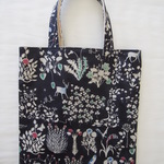ぺったんこバッグ*リバティ*Yoshie*ネイビー*32×28㎝