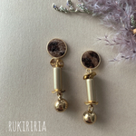 RUKIRIRIA #607 レオパード×ゴールドピアス  大ぶりピアス 大ぶりイヤリング 