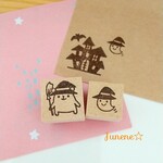 ミニ&ミニミニはんこセット(ハロウィンくま&おばけ)