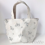 トートバッグM【Lace flower -上品な花柄】ちょっとしたお出掛けやランチバッグに！