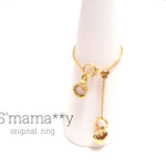 再販▷春＊＊新作キュービックジルコニア＊ シャンパンカラー♡ぷっくりハート chain ring＊チェーンリング＊