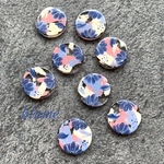 ♡【貼り付けパーツ】25 random paint cabochon plate#flower×BL