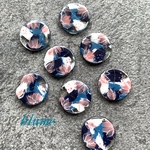 SALE❣️【貼り付けパーツ】25 random paint cabochon plate#flower×DP