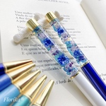 *ハーバリウムボールペン『エーゲ海のさざなみ』𝐻𝑒𝓇𝒷𝒶𝓇𝒾𝓊𝓂 𝐵𝒶𝓁𝓁𝓅𝑒𝓃 青の芯も選択できます！