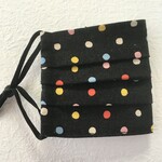 NEW⭐ プリーツマスク　ポルカドット柄（ノーズワイヤー、フィルターポケット付きマスク　不織布マスクカバーにも）