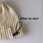 レトロなカメラのミニ刺繍ブローチ（ストラップ付）