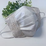 不織布マスクが見える＊不織布マスクカバー＊大人用＊ナチュラルなフラワー刺繍＊秋用＊冬用