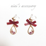 ribbon drops リボンと雫イヤリング/ピアス