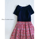 ♡プルミエール作品・40％ OFF Special Price♡リバティ生地ウィルトシャーチェリーレッド ママワンピース＜9号＞