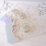 ❁スマホリング付き❁ かすみ草ブーケのスカラップ❁.*･ﾟ押し花iPhoneケース 【※iPhone専用ページ】