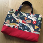 【re**様専用】レッスンバッグ＊YUWAレトロ車標識＊ネイビー