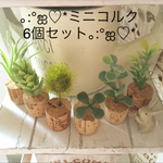 ミニコルク6個セット♡ほっこり可愛い癒し系コルク雑貨♡