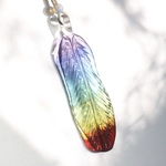 虹色の羽根：波動玉®15（セブンチャクラ）【現品一点物】Glass Feather