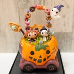 moca080様　オーダー作品　ケース入り　Halloween　かぼちゃ　ポット　樹脂粘土　粘土細工　こねこねくらぶ