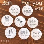 3センチサークル　ふい字　 フォーユー　ギフトシール　北欧