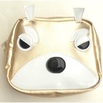 シュナウザーのポーチ かわいい おしゃれ 化粧　犬顔　ゴールド　コスメ　レディース　メンズ　モバイルケース　携帯入れ　デジカメケース