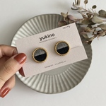 まんまるバイカラーピアス（black）