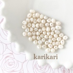 新入荷【⑥B級品淡水パールビーズ ラウンド 4×3mm】64個 #3-001-B