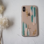 グリーンニュアンススマホケース◆android/iPhoneほぼ全機種対応/スマホリング