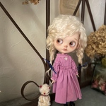 ブライス　blythe　。゜。゜。お袖ぷっくり・ワンピース。゜。゜。　