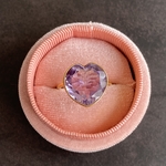 天然石　アメジスト　ハートシェイプ　リング　シルバー925 14号