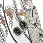 Indian sapphire pierce / earring