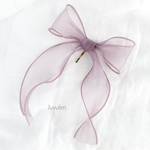 《再販》♥︎New color♥︎ 115 オーガンジーリボンのシンプルなポニーフック light purple