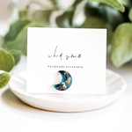 【片耳用】三日月 左               時雨 三日月 満月 半月 黒 ブラック ゴールド  小ぶり 小粒 可愛い 振袖 着物 浴衣 星 星屑 成人式 プレゼント 誕生日 プチギフト ギフト