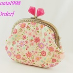 ｢20121212w様のご注文品｣☆気持ち華やぐがま口ポーチ☆（中）(口金12.5センチ）（花柄♡）
