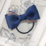 子供から大人まで使えるリボンヘアゴム　＊ネイビー＊