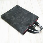 ループ使用で全長40cm　A4ピッタリ　縦型レッスンバッグ(グレー迷彩)13-87