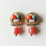 Color&Gold beads + Sequins＊【 Red / Graish blue / Lavender 】+ Red glass beads