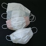 不織布マスクカバー サークルレース トーションレース